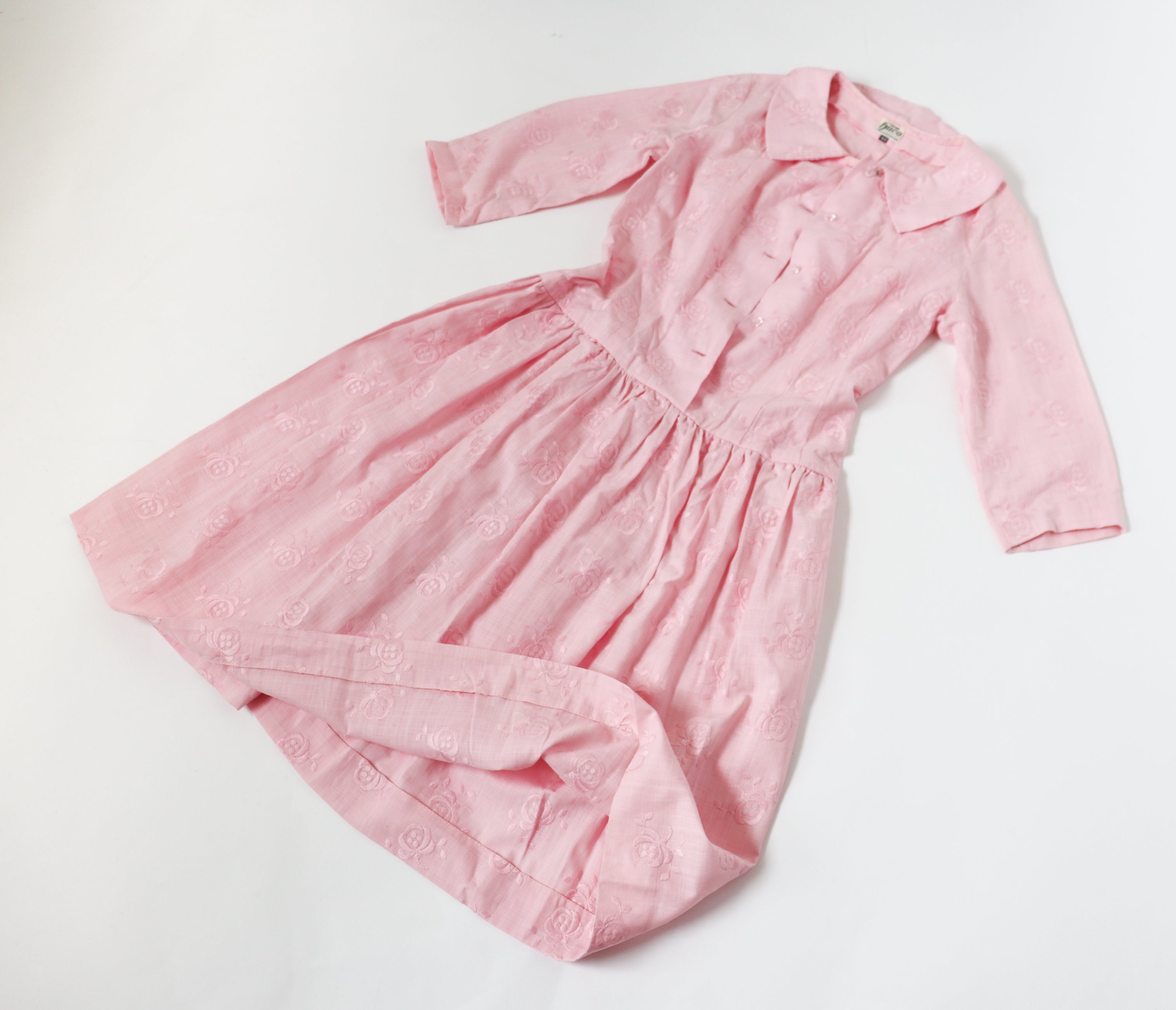 Vintage Summer Tea Dress - 1950s / 1960s  - Huco - Pink - XS / UK 8