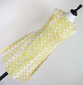 1960s Vintage Shift Dress - Fitted - Green Ivy Print - XS / UK 8