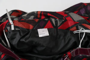 Cubist Art Patterned Vintage Belted Skirt - Multicolours - 1980s - M /  UK 12