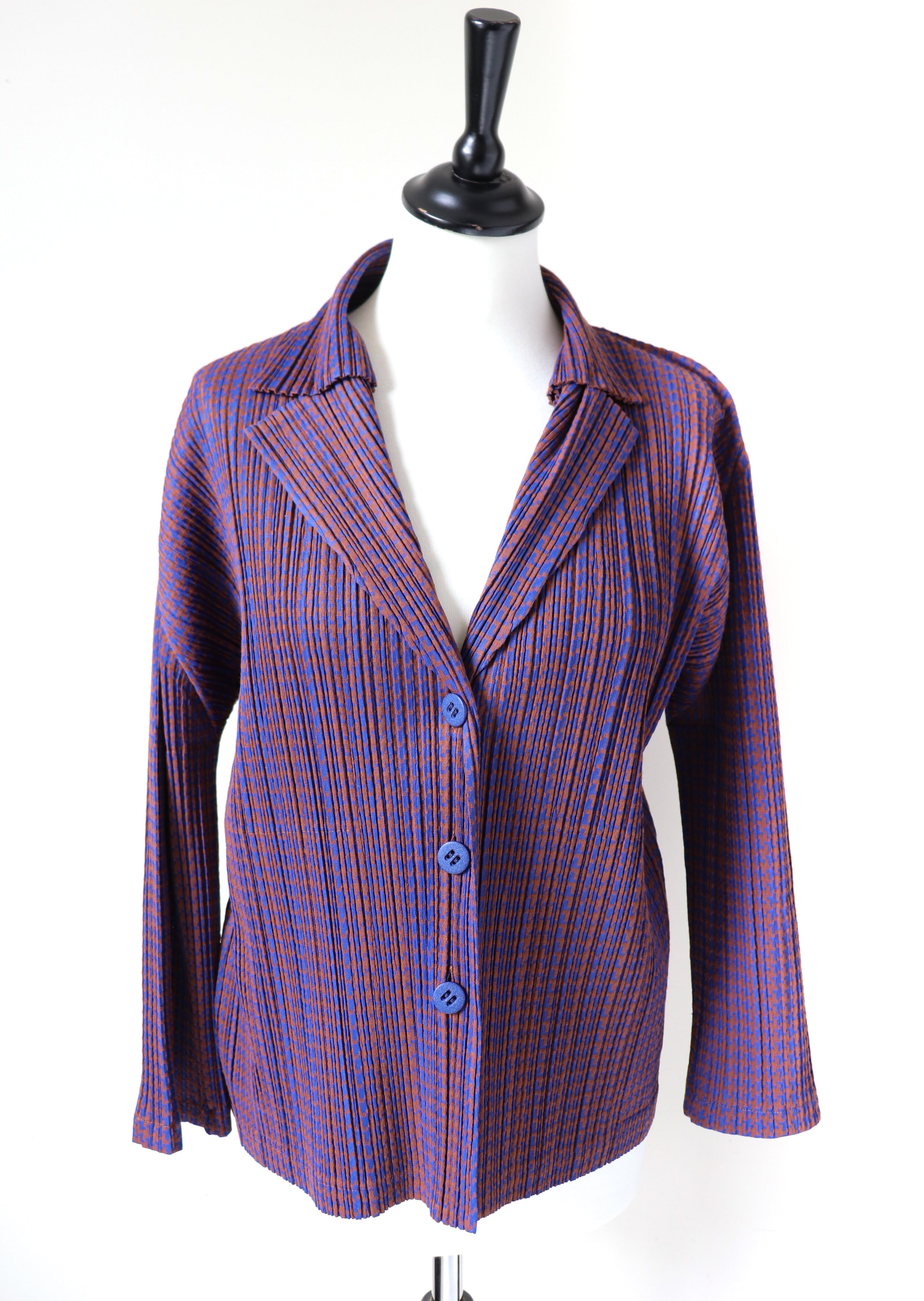 Issey Miyake Pleats Please Cardigan - Ramie Check - JPN 3 (Fit S / M)