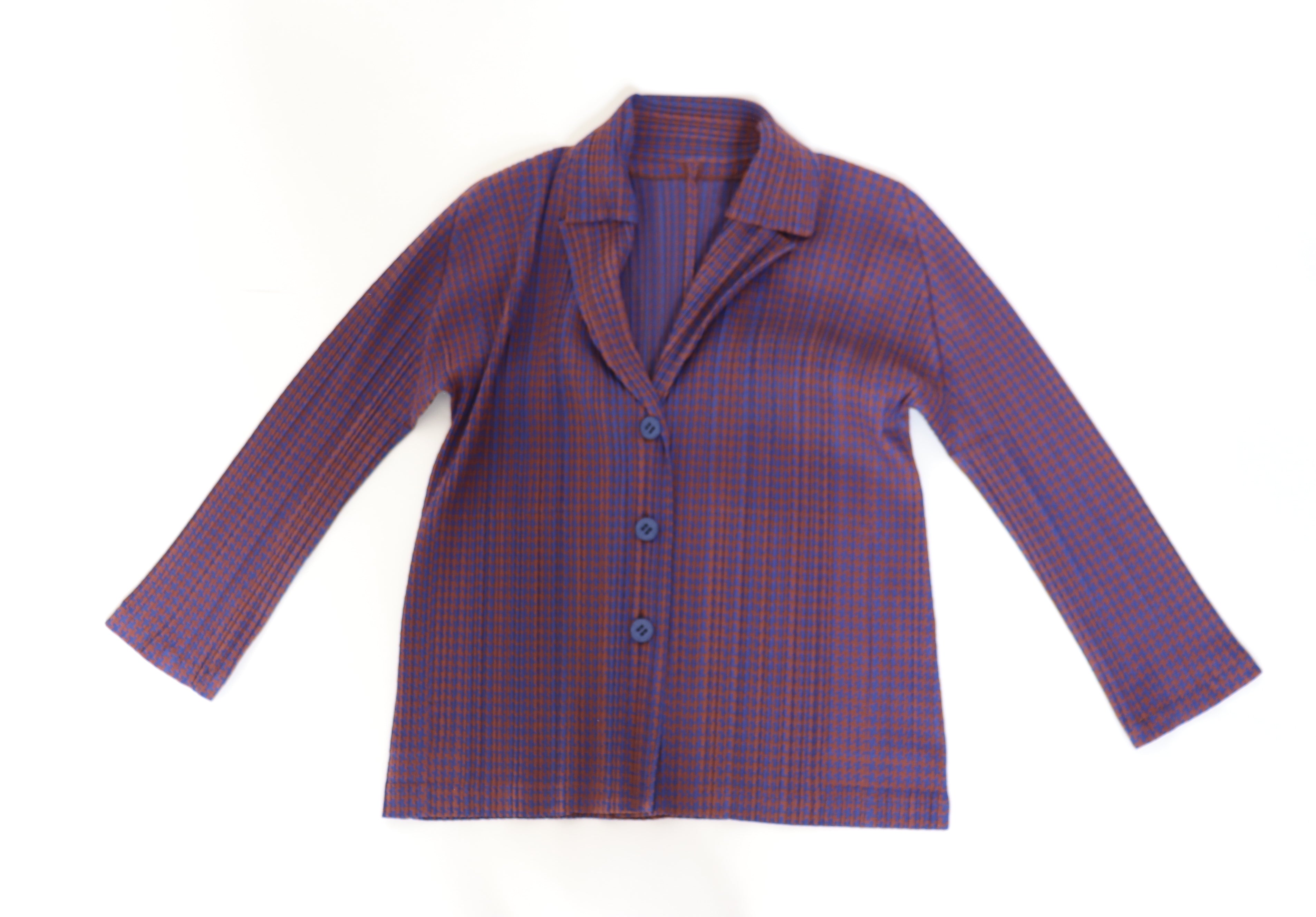 Issey Miyake Pleats Please Cardigan - Ramie Check - JPN 3 (Fit S / M)