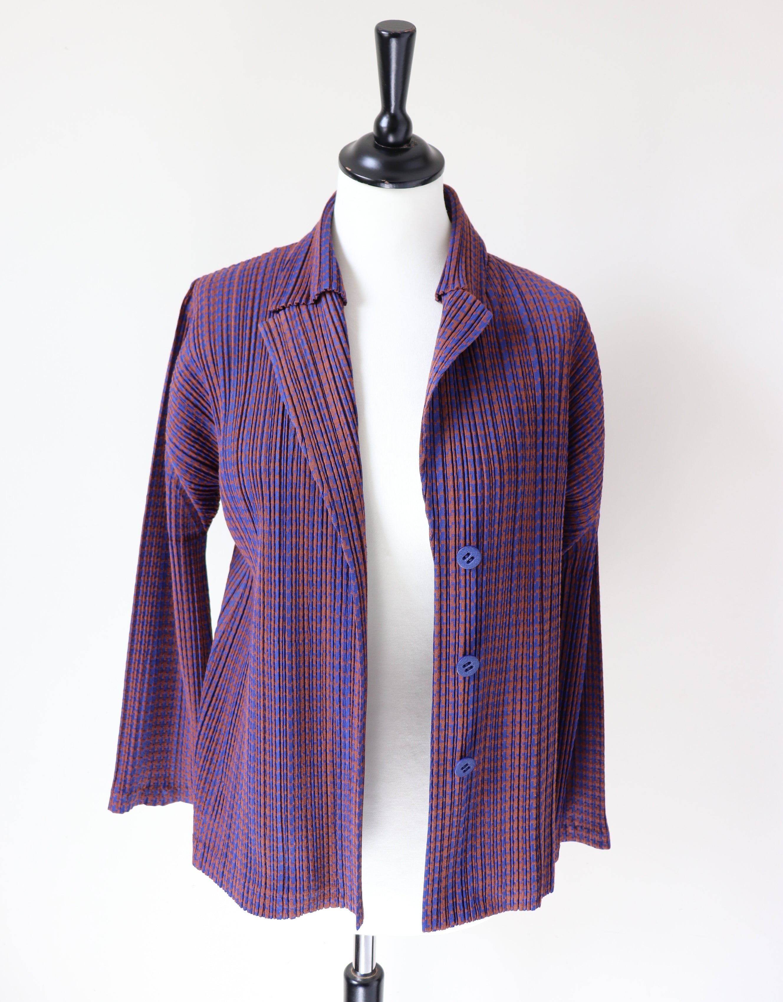 Issey Miyake Pleats Please Cardigan - Ramie Check - JPN 3 (Fit S / M)