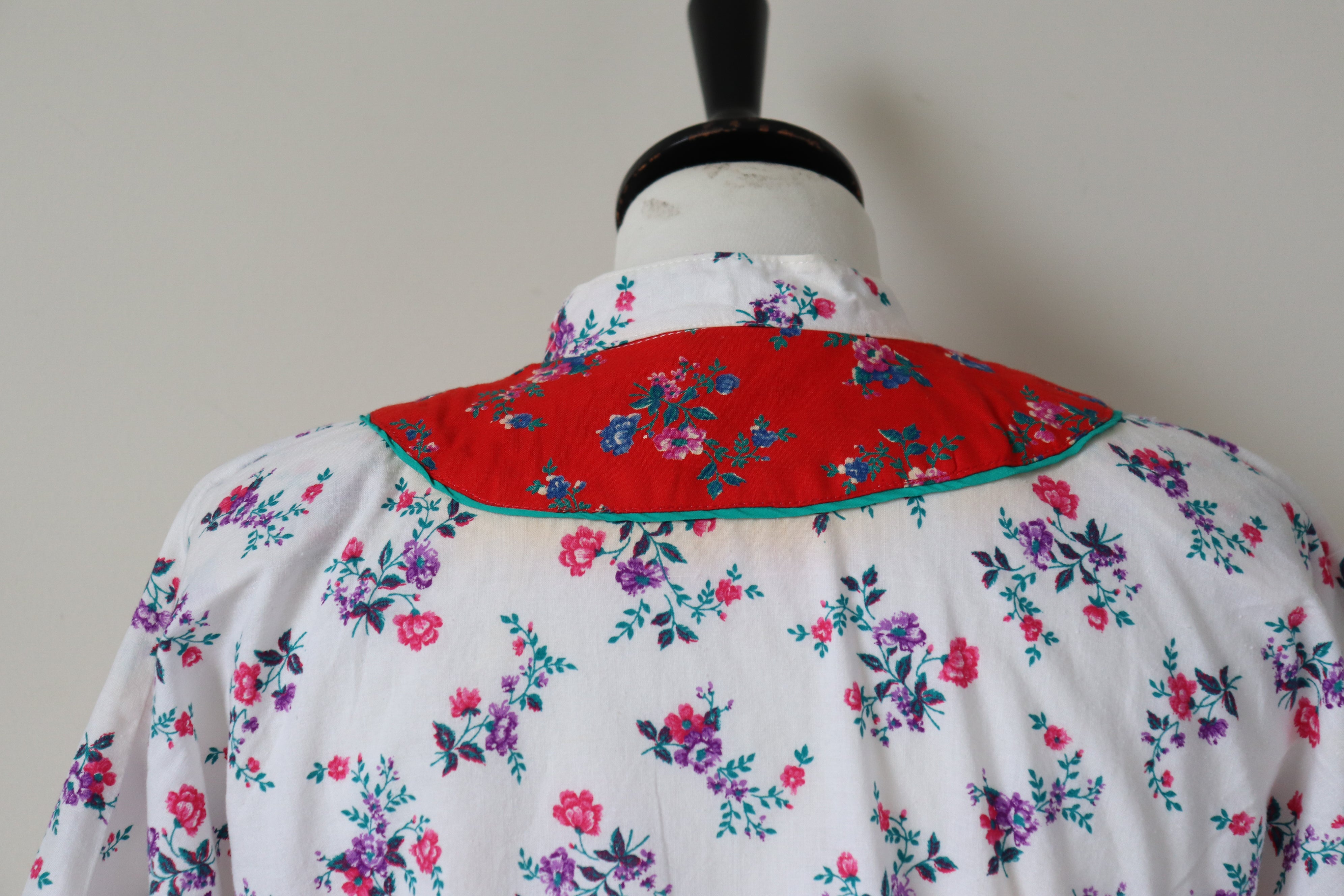 Cotton Cheongsam Blouse / Kimono - Short Sleeves  - Chocolate - Fit M / UK 12