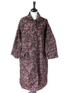 Vintage 1950s Raincoat / Mac Coat / Brushstroke Print - M / UK 12 - Rare