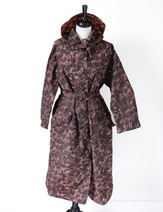 Vintage 1950s Raincoat / Mac Coat / Brushstroke Print - M / UK 12 - Rare