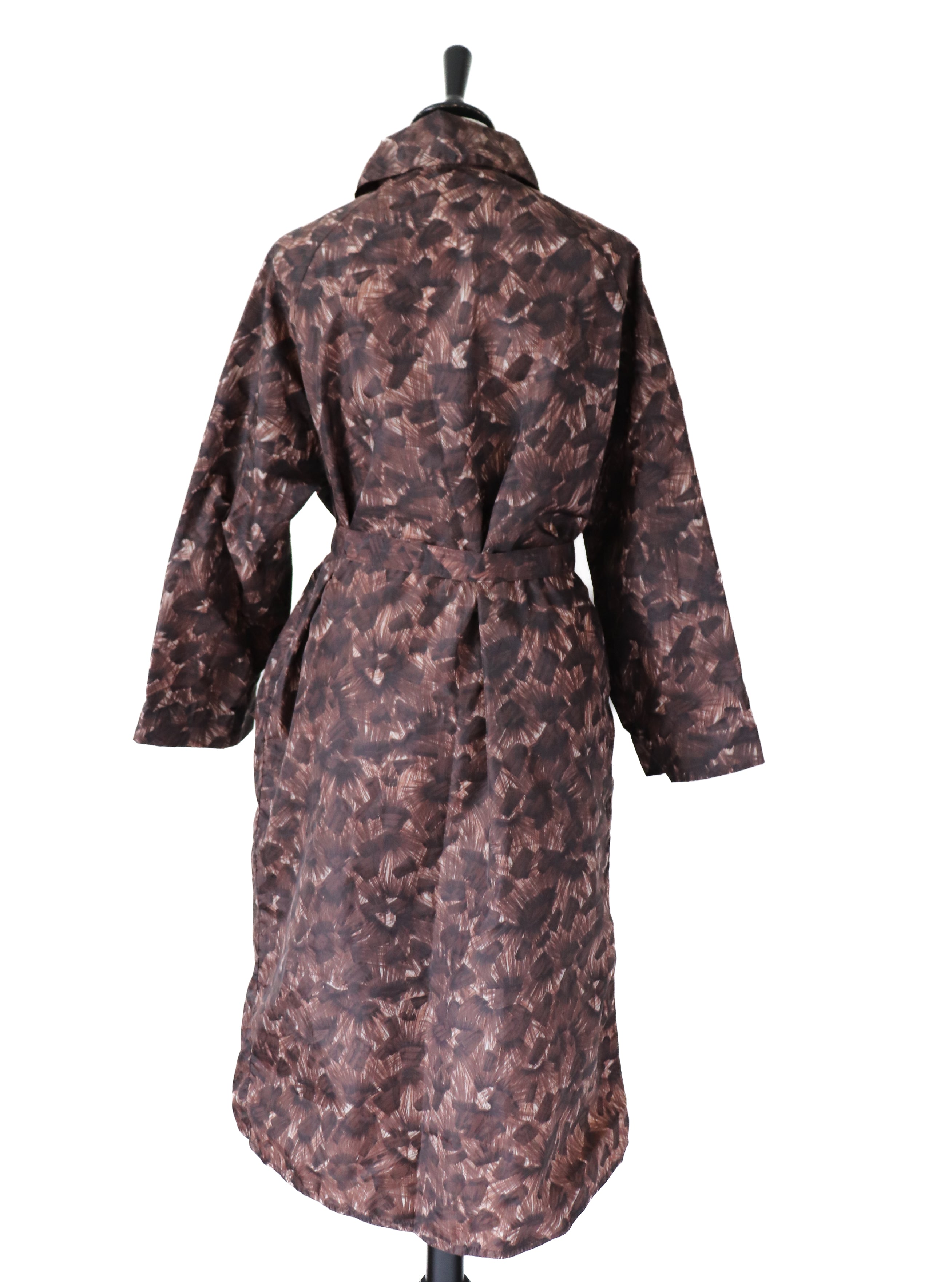 Vintage 1950s Raincoat / Mac Coat / Brushstroke Print - M / UK 12 - Rare