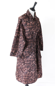 Vintage 1950s Raincoat / Mac Coat / Brushstroke Print - M / UK 12 - Rare