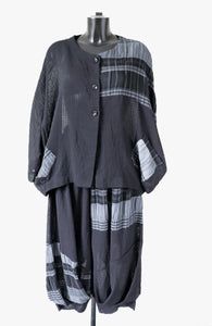 Harem Trouser Suit - Black - El Sujin- Japanese Designer Style - L / XL
