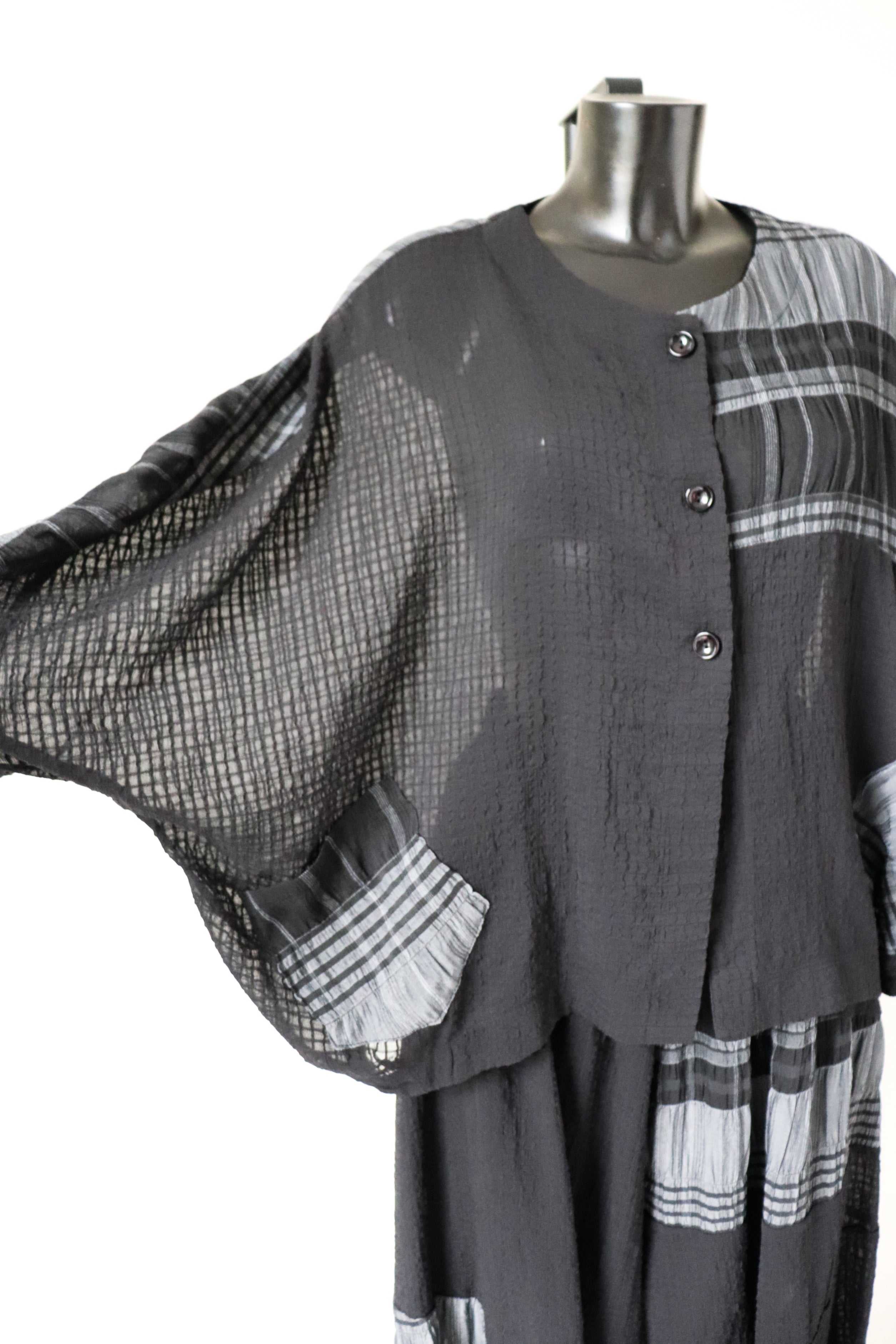 Harem Trouser Suit - Black - El Sujin- Japanese Designer Style - L / XL