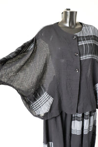 Harem Trouser Suit - Black - El Sujin- Japanese Designer Style - L / XL