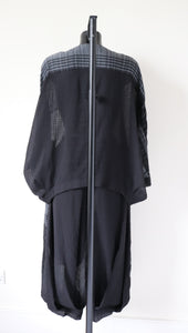 Harem Trouser Suit - Black - El Sujin- Japanese Designer Style - L / XL