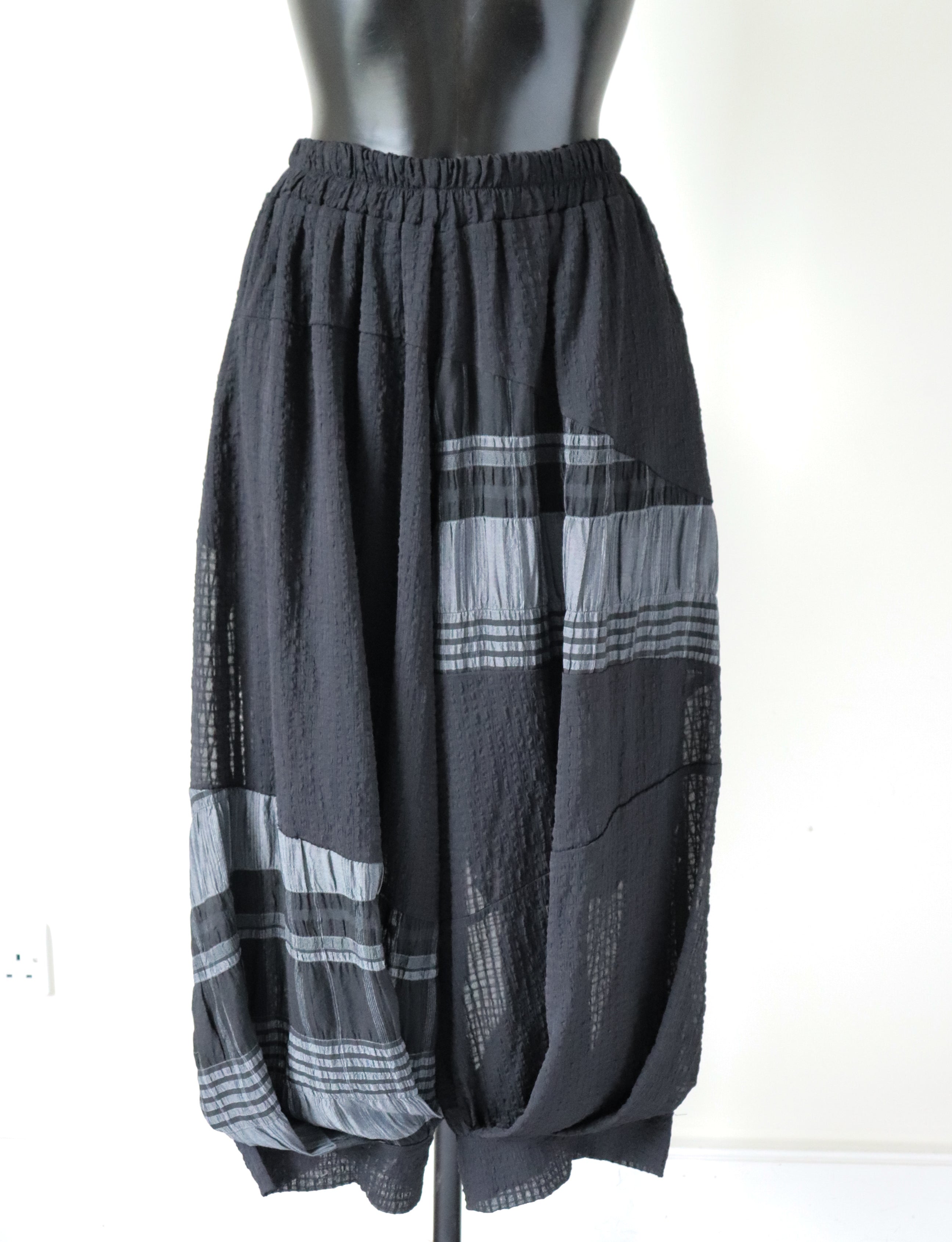 Harem Trouser Suit - Black - El Sujin- Japanese Designer Style - L / XL