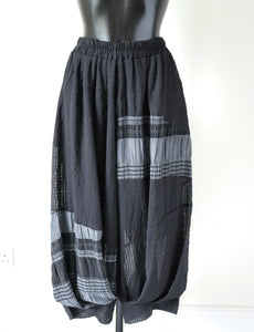 Harem Trouser Suit - Black - El Sujin- Japanese Designer Style - L / XL