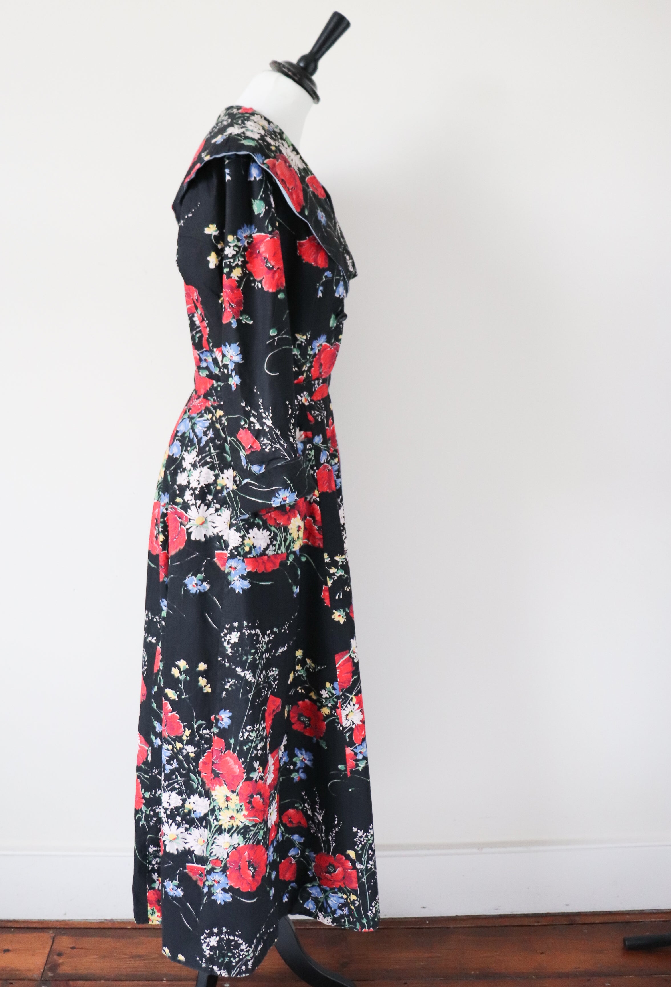 1940s / 1950s  Cotton Dressing Gown House Coat - Fit M / UK 12