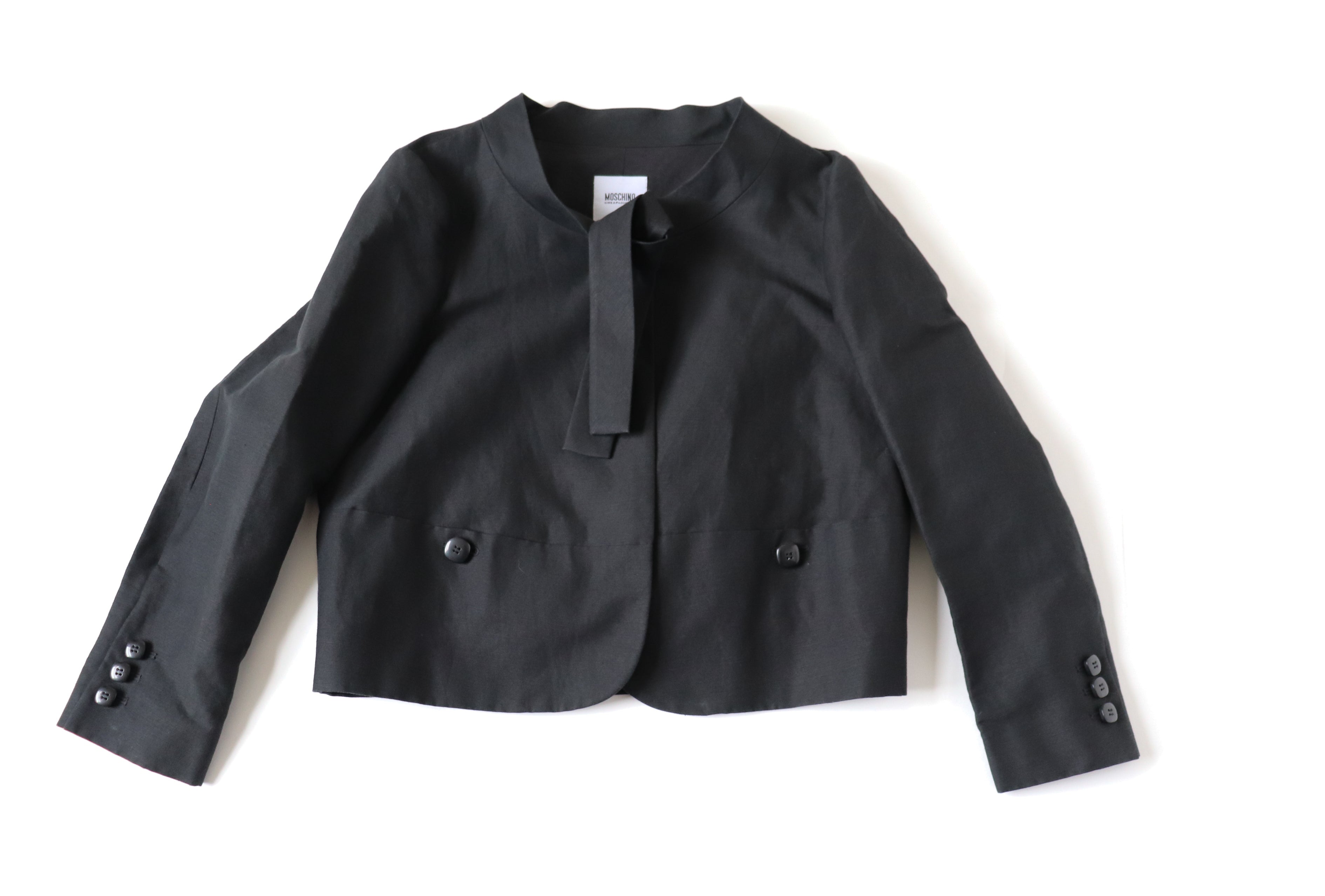 Moschino Cheap and Chic Black Jacket - Cropped - Fit XS / S or UK 8 / 10