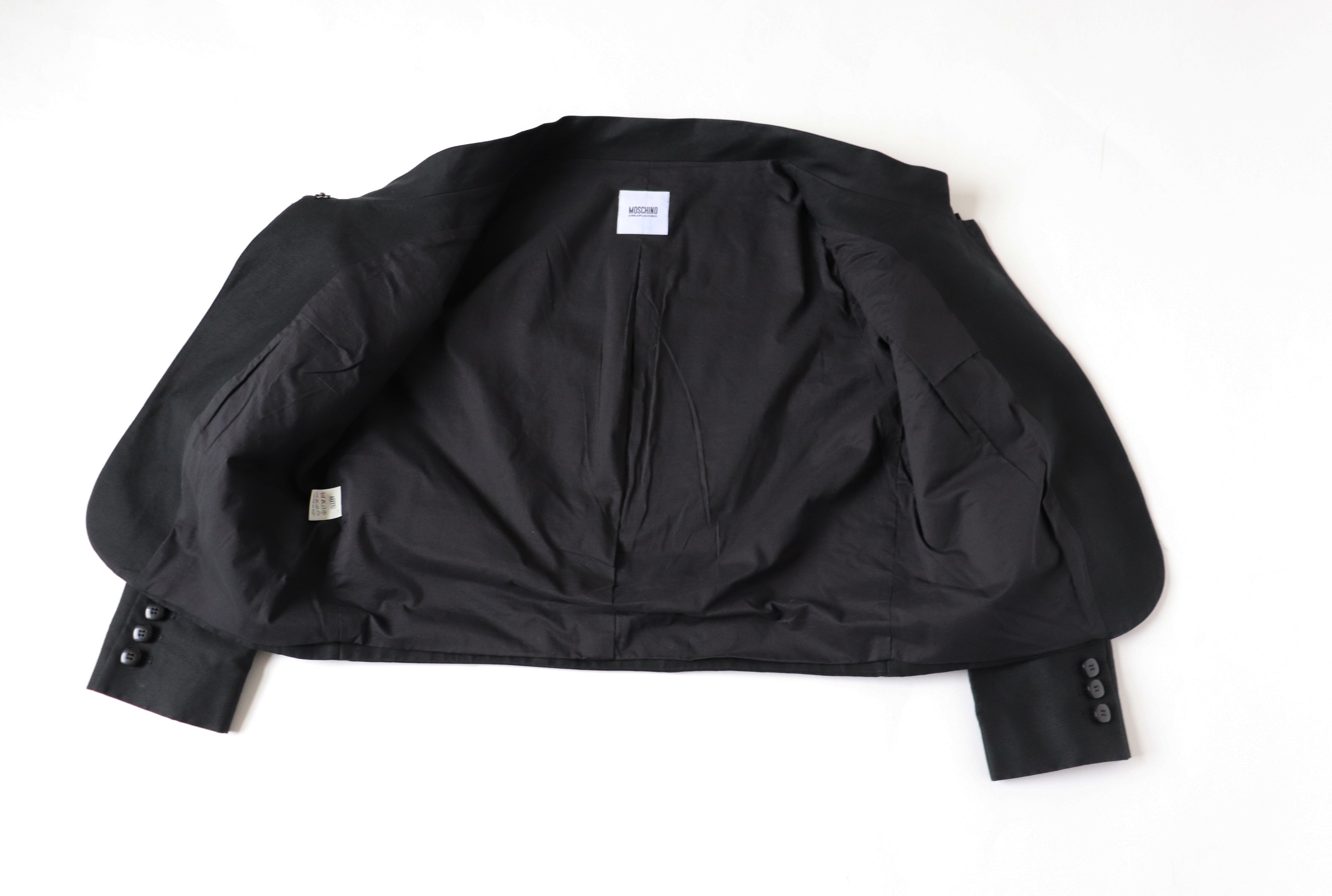 Moschino Cheap and Chic Black Jacket - Cropped - Fit XS / S or UK 8 / 10
