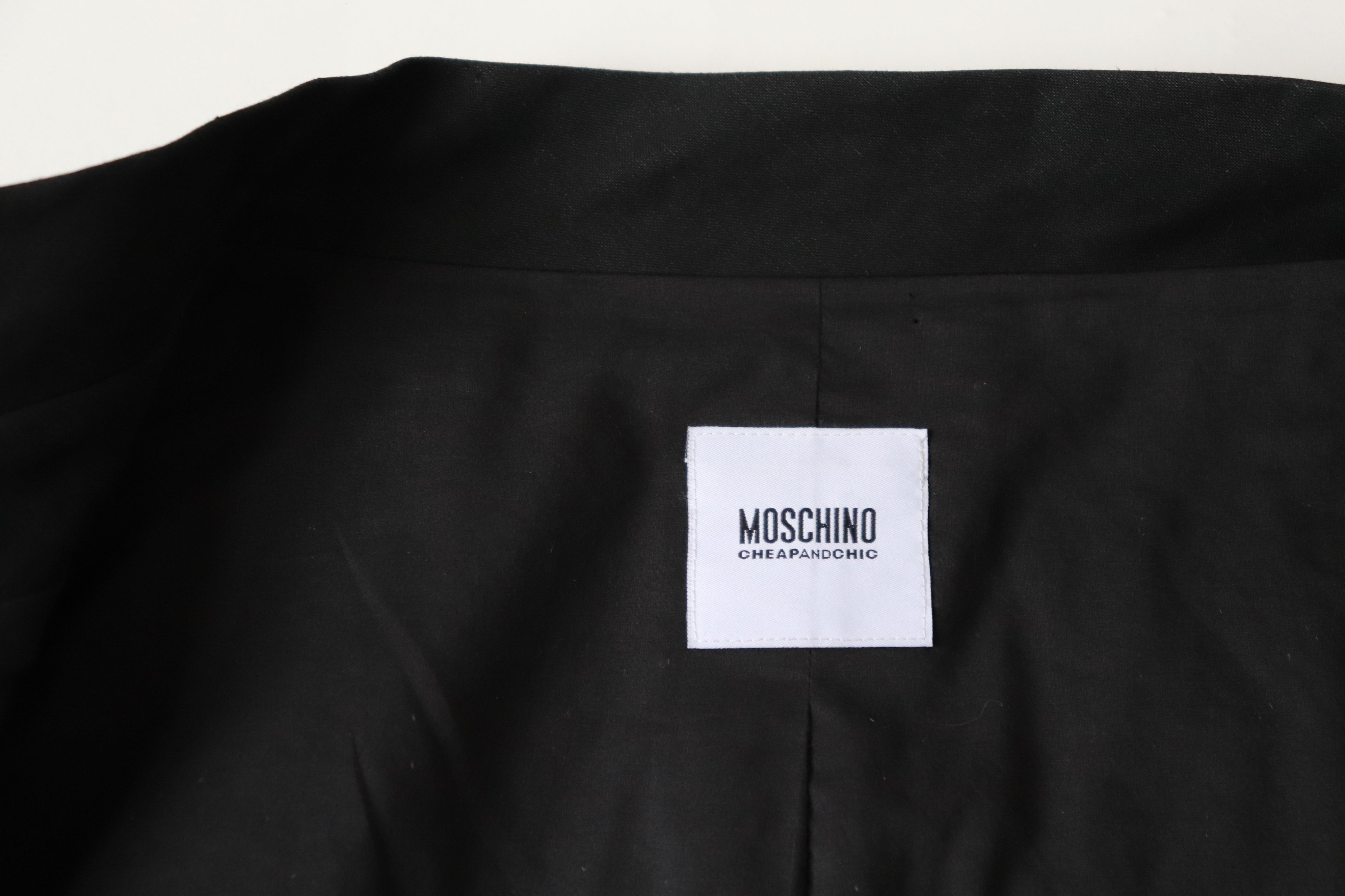 Moschino Cheap and Chic Black Jacket - Cropped - Fit XS / S or UK 8 / 10