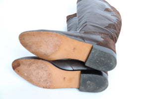 Sidonie Larizzi - Brown Leather Flat Boots - Long Boots - Fit UK 5.5 / 6 Narrow