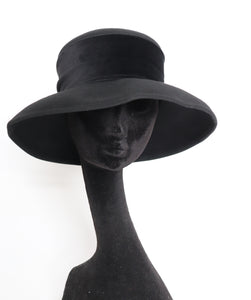 Black Wide Brim Hat  - 1990s -  Vintage Made in UK Accessorize - Large