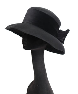 Black Wide Brim Hat  - 1990s -  Vintage Made in UK Accessorize - Large