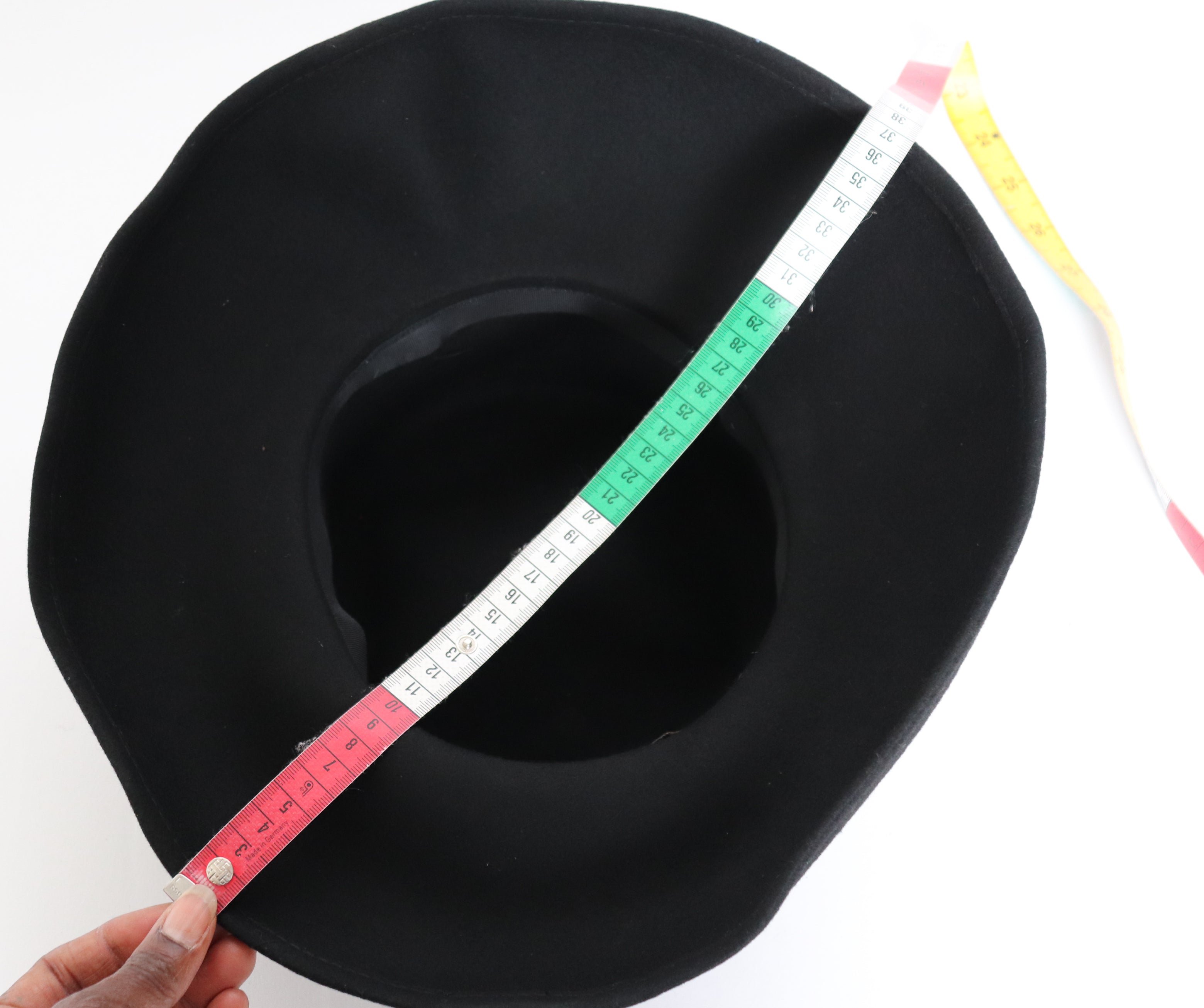 Black Wide Brim Hat  - 1990s -  Vintage Made in UK Accessorize - Large