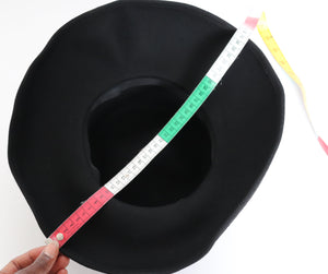 Black Wide Brim Hat  - 1990s -  Vintage Made in UK Accessorize - Large