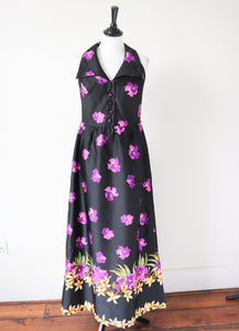 Vera Mont - Paris Vintage Evening Dress - Maxi Halterneck - UK 8 / 10