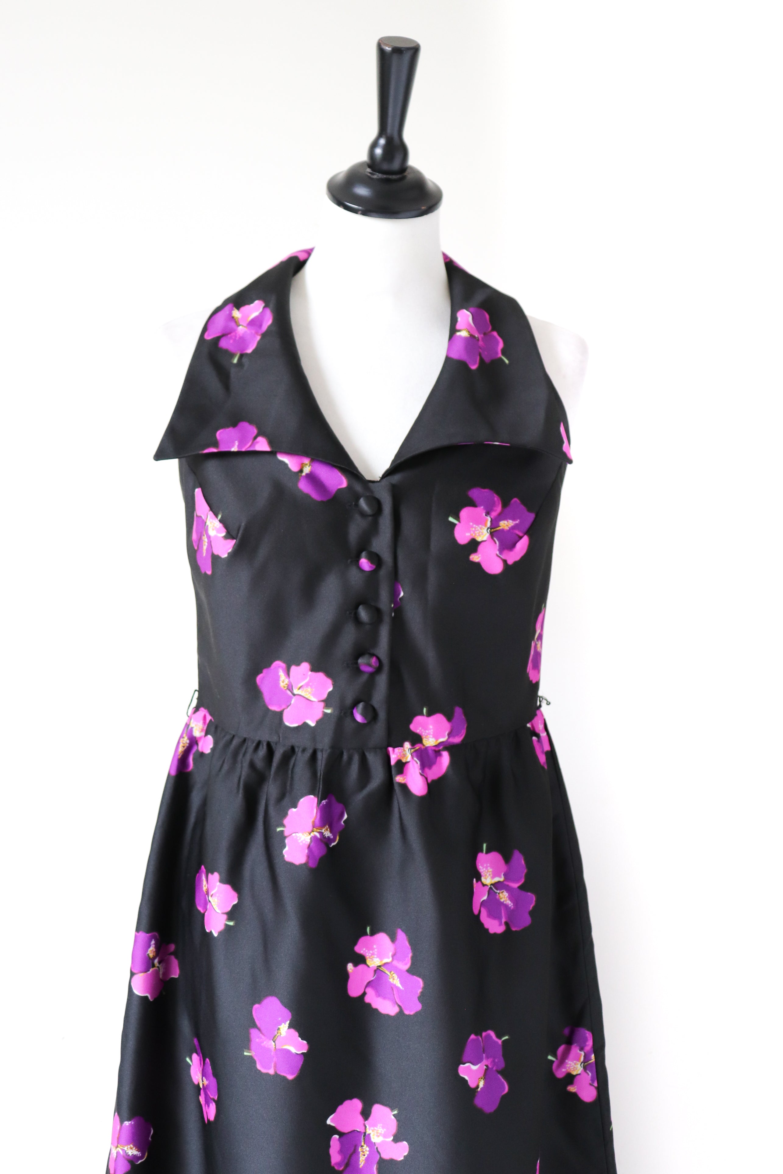 Vera Mont - Paris Vintage Evening Dress - Maxi Halterneck - UK 8 / 10