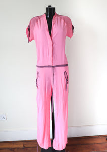 Ghost Pink Jumpsuit - Vintage - Label Size S - Fit M / UK 12