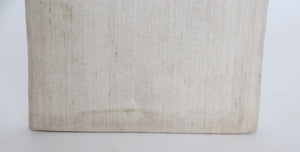 Vintage Beaded Top Handle Bag -  Ivory Cream Indian Silk - Small