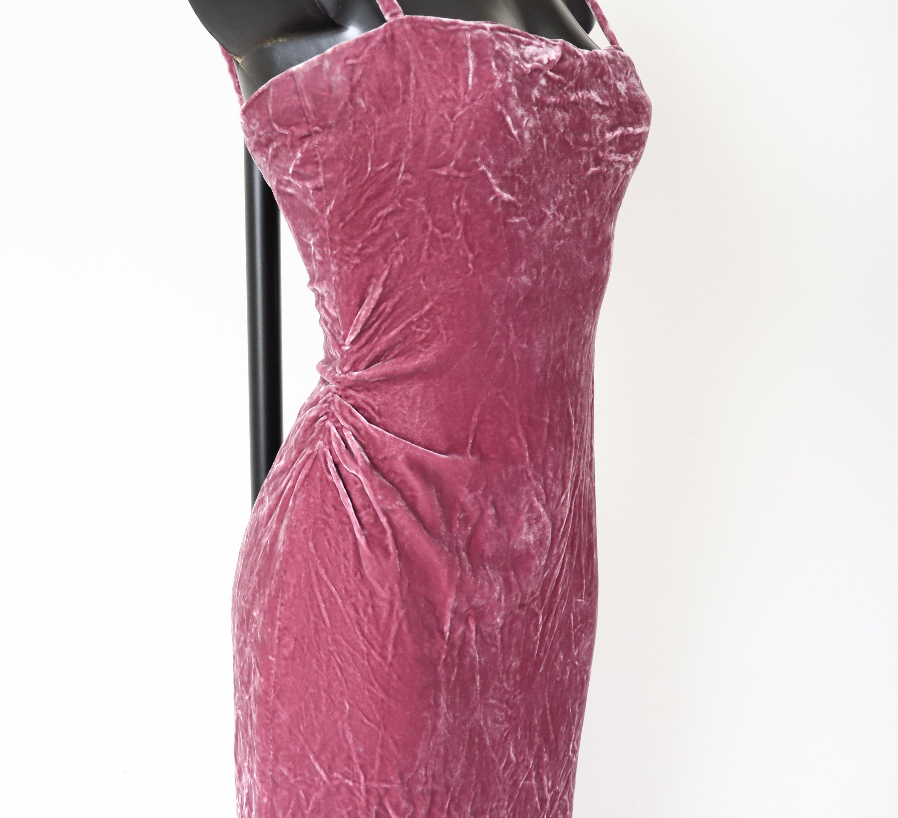 Crushed velvet pink dress deals