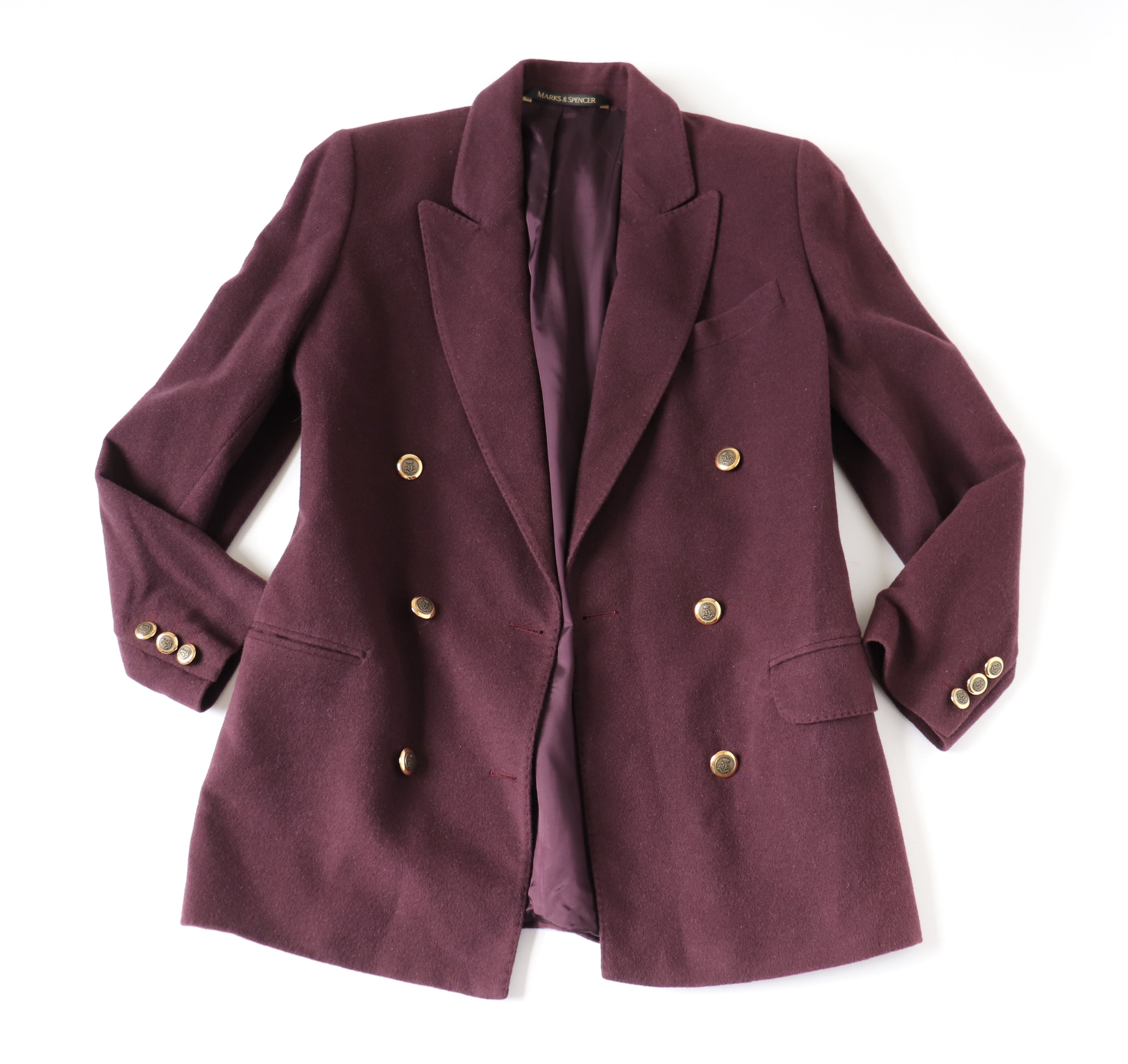 St Michael M&S Wool / Cashmere Blazer Jacket - Vintage - S / UK 10