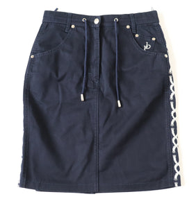 Roccobarocco Canvas Mini Skirt - Blue - 1990s Vintage Cruise - Fit XS / UK 8