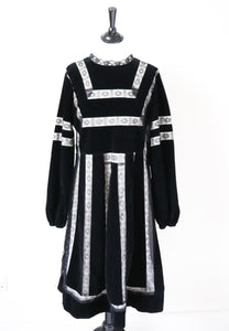 Roch Perel  LBD  Dress - Black Velvet / Lace - XL - Fit L / UK 14 - Label Attach