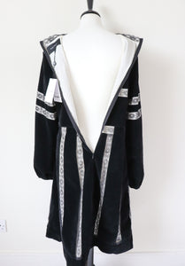 Roch Perel  LBD  Dress - Black Velvet / Lace - XL - Fit L / UK 14 - Label Attach