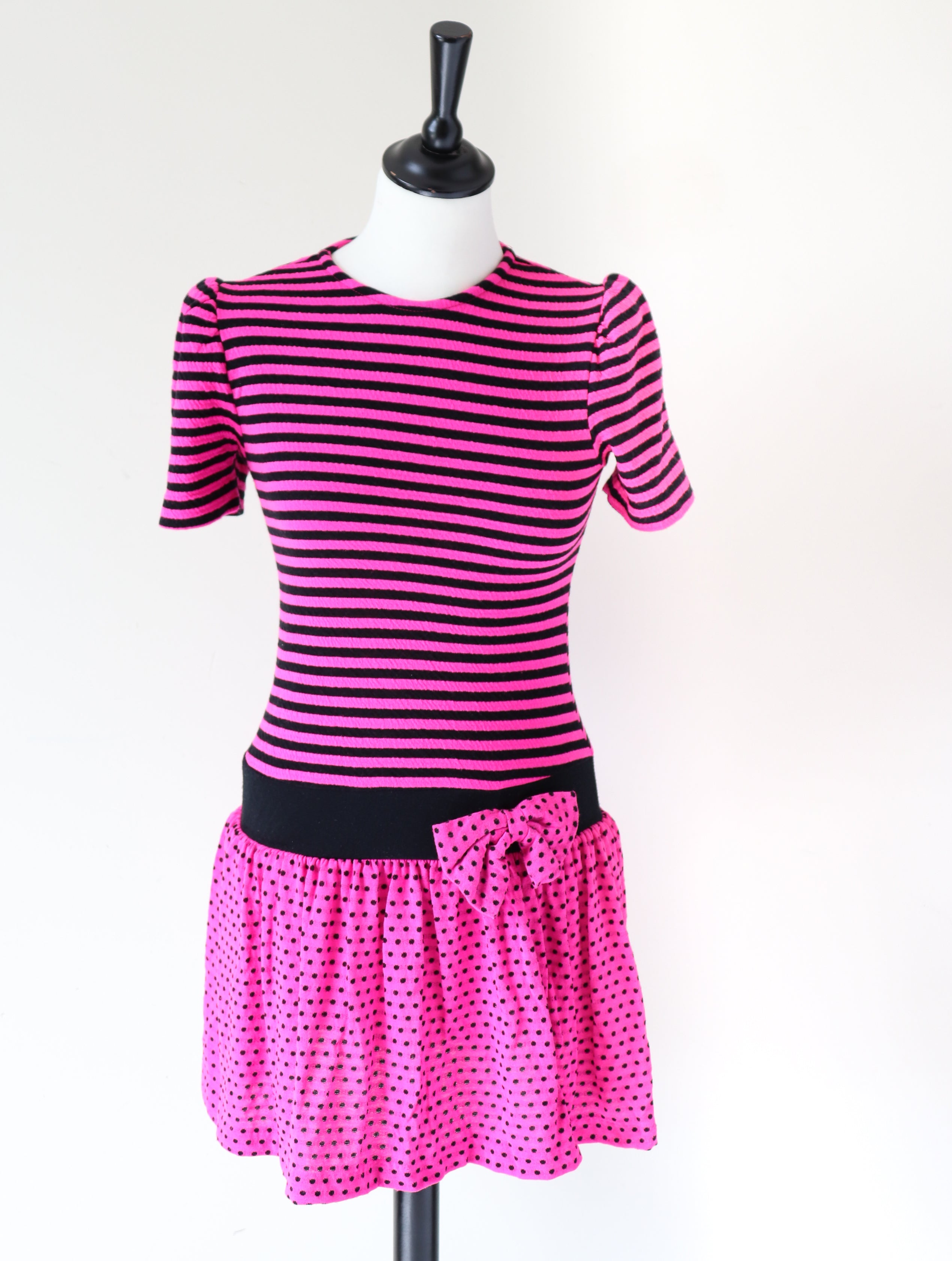 Vintage 1980s Mini Dress - DVF - Pink - 1980s  Rah Rah - XXS / UK 6