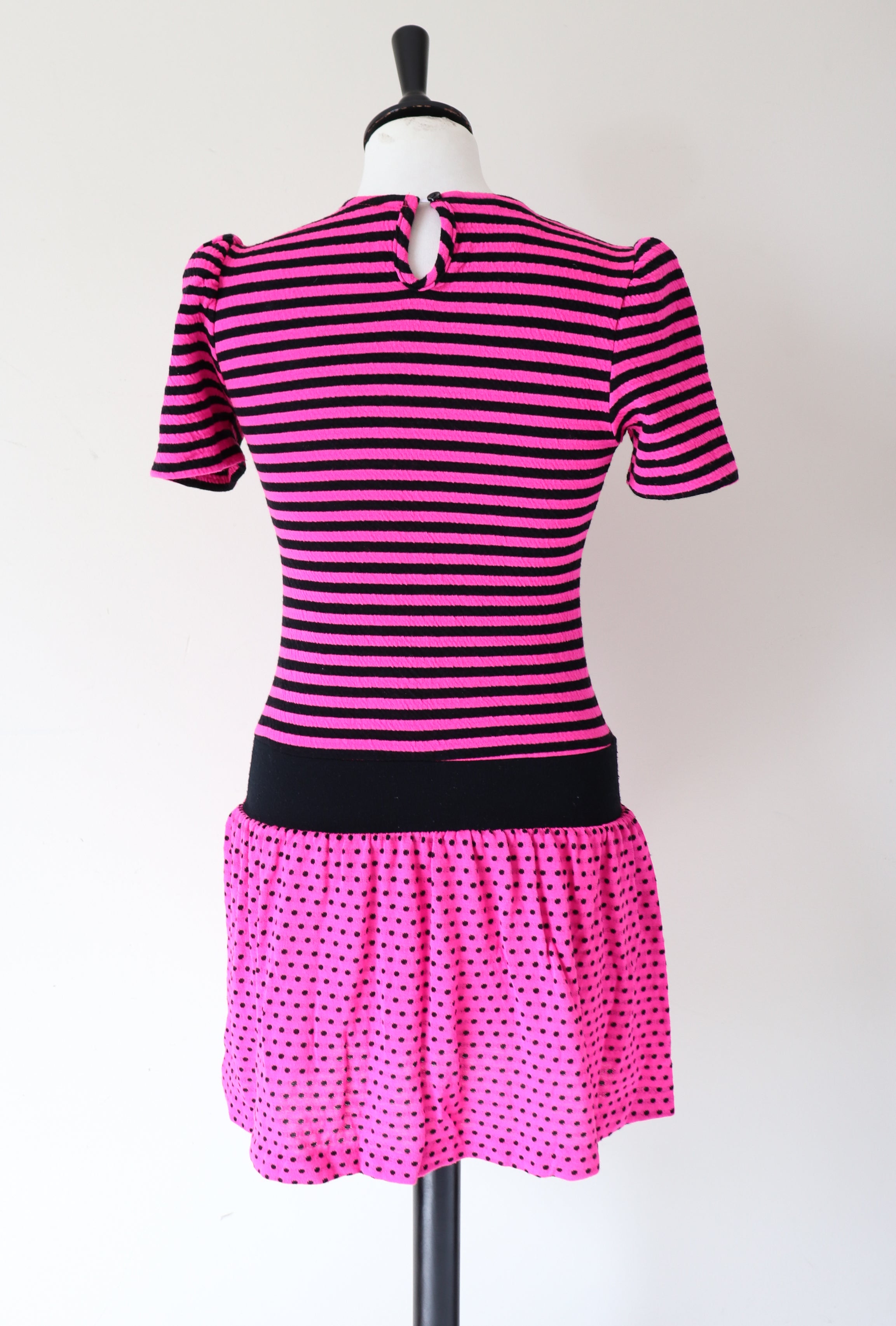 Vintage 1980s Mini Dress - DVF - Pink - 1980s  Rah Rah - XXS / UK 6