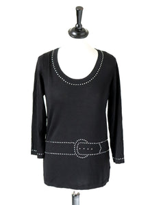 Luisa Spagnoli Black Top - Trompe L’oeil Jumper - M - 10 / 12 - Labels Attached