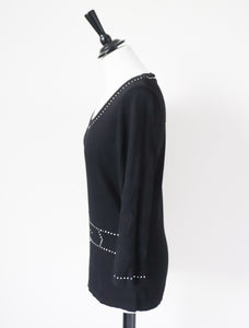Luisa Spagnoli Black Top - Trompe L’oeil Jumper - M - 10 / 12 - Labels Attached