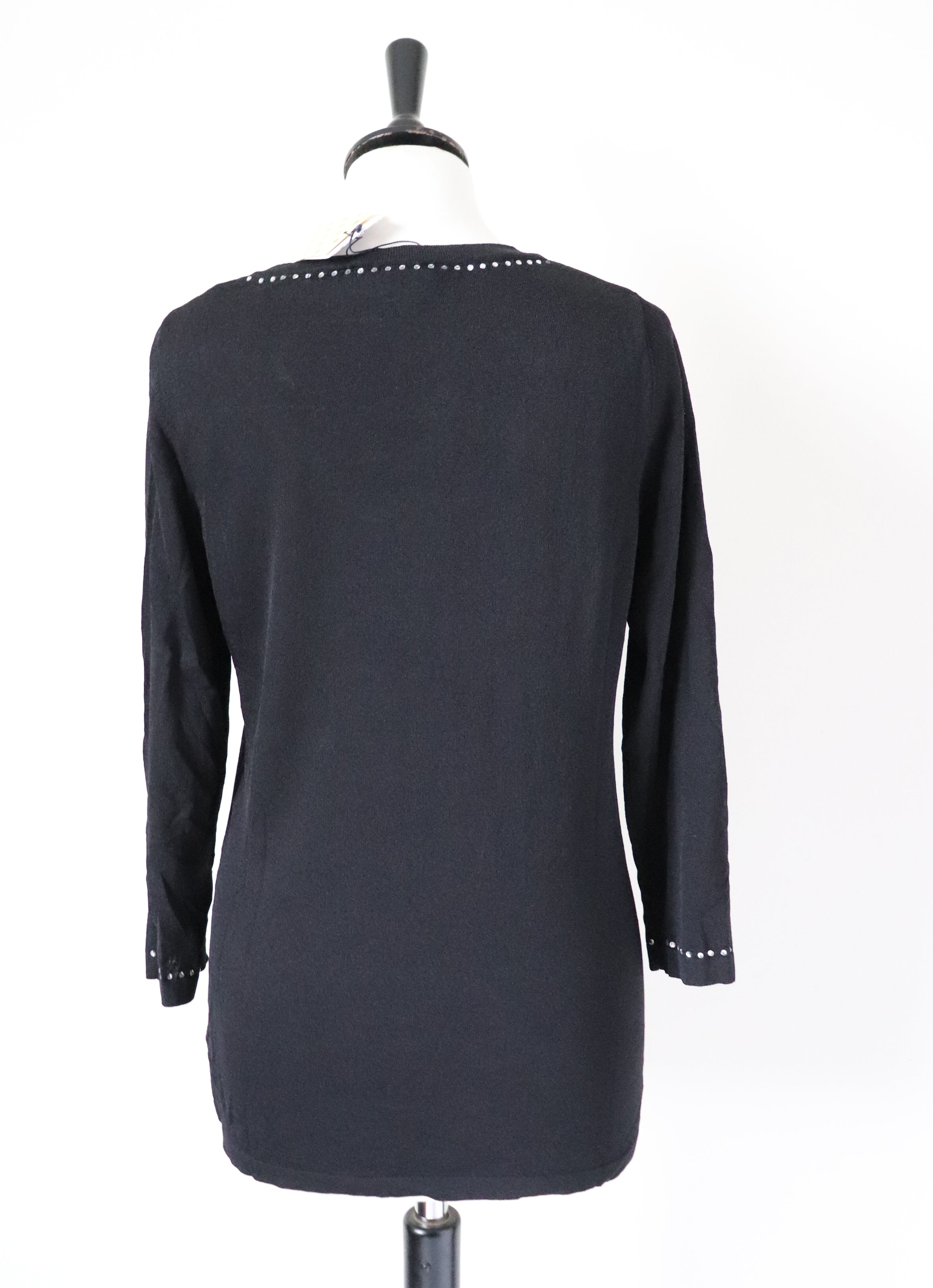 Luisa Spagnoli Black Top - Trompe L’oeil Jumper - M - 10 / 12 - Labels Attached