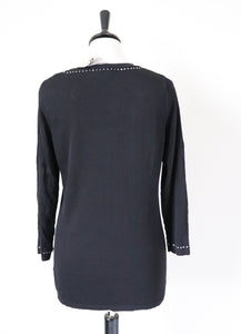 Luisa Spagnoli Black Top - Trompe L’oeil Jumper - M - 10 / 12 - Labels Attached