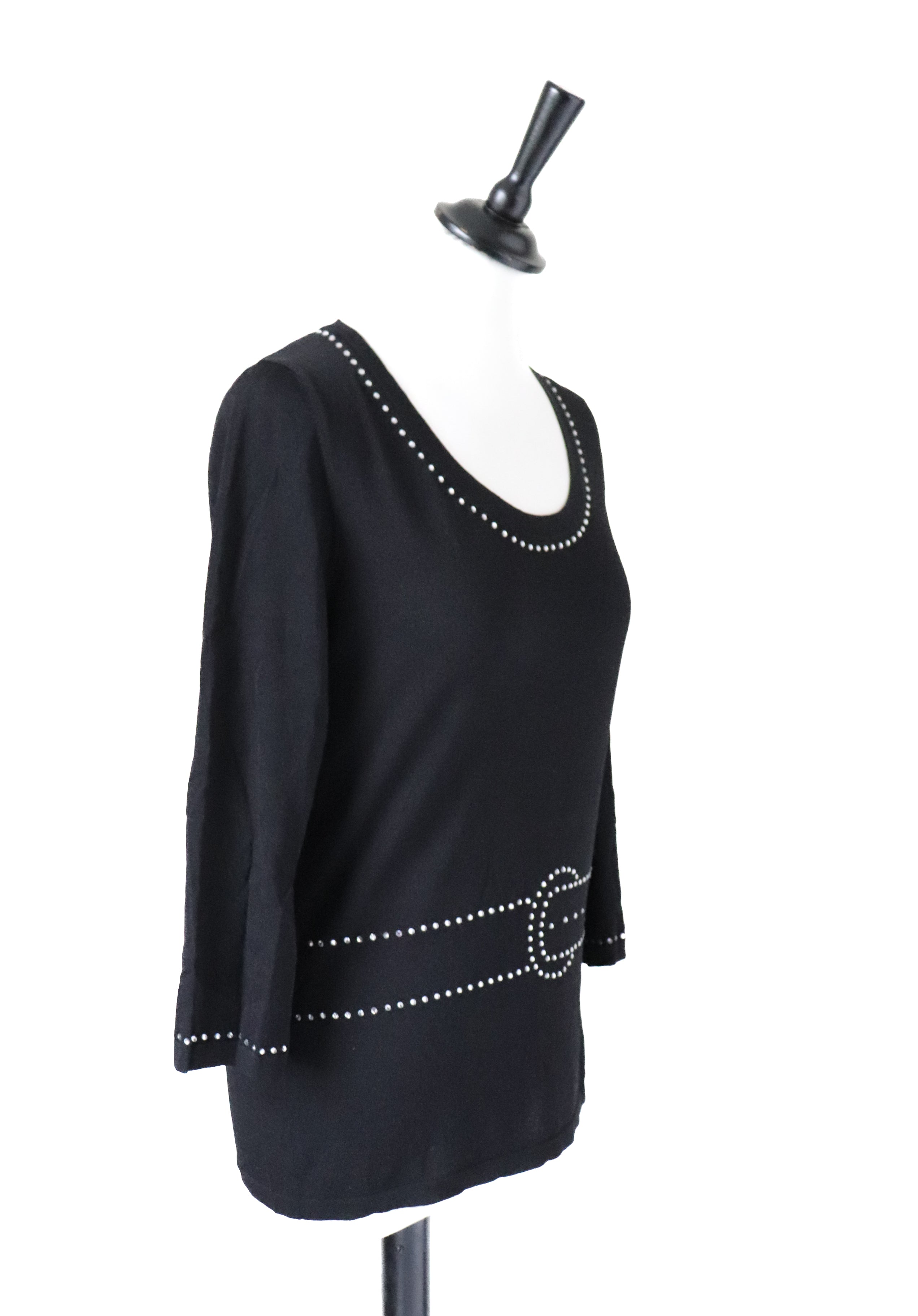 Luisa Spagnoli Black Top - Trompe L’oeil Jumper - M - 10 / 12 - Labels Attached