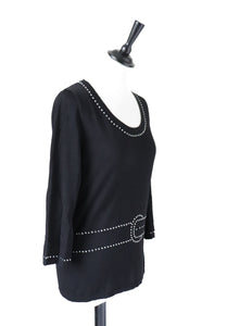 Luisa Spagnoli Black Top - Trompe L’oeil Jumper - M - 10 / 12 - Labels Attached