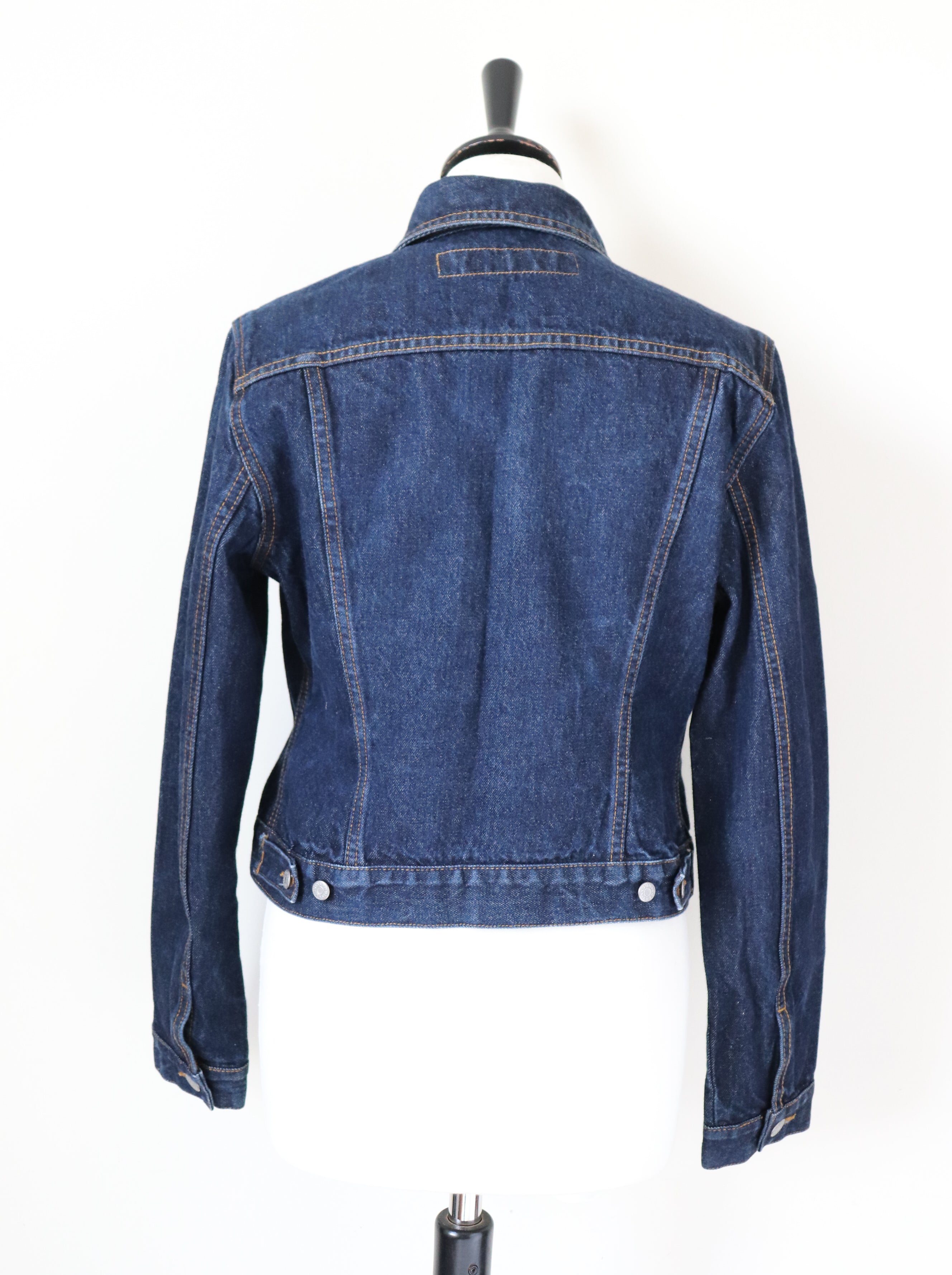Guess Blue Cropped Denim Jacket - Y2K Fitted - M - Fit UK 10 / 12