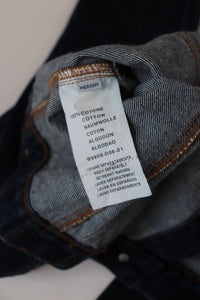 Guess Blue Cropped Denim Jacket - Y2K Fitted - M - Fit UK 10 / 12