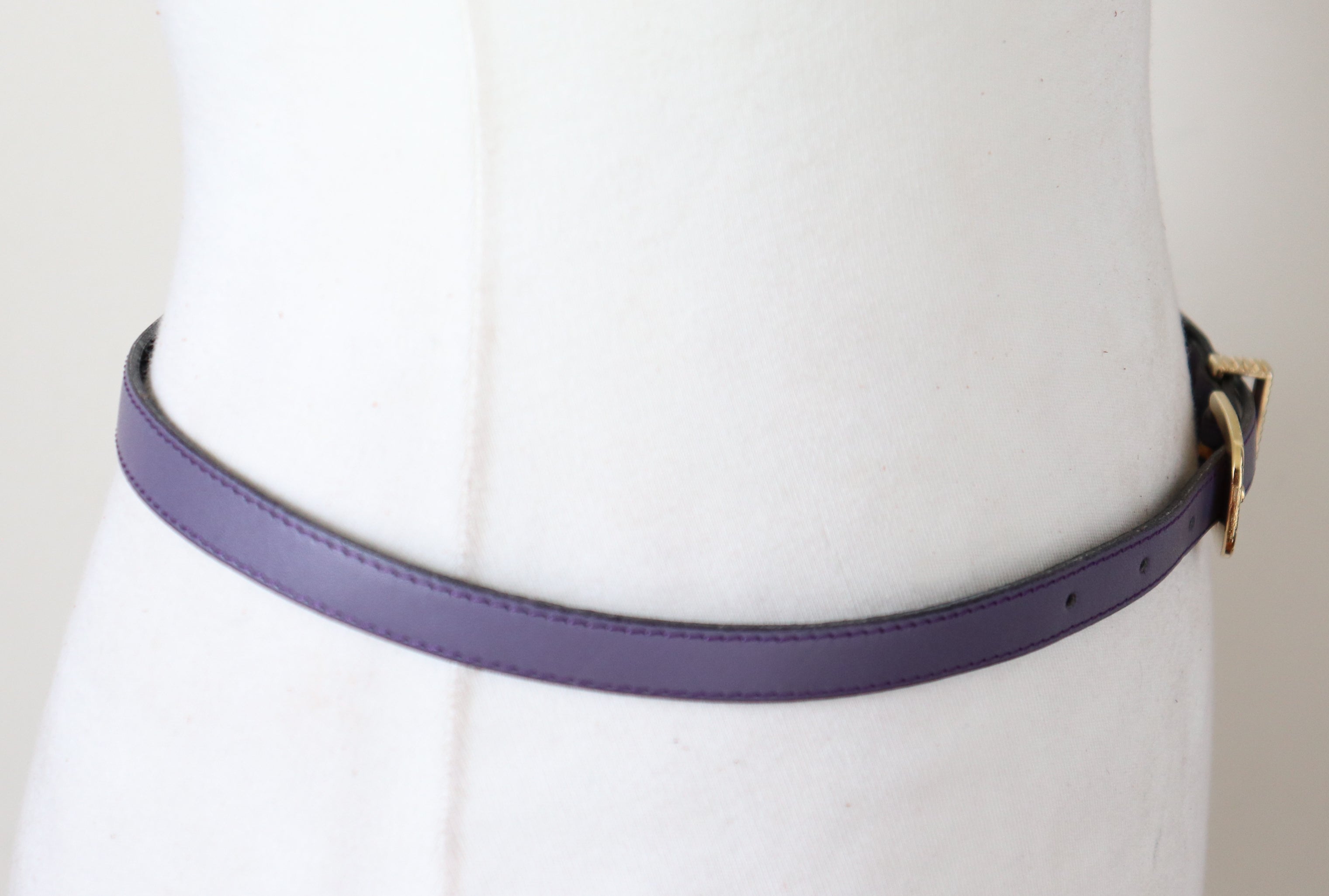 Purple western skinny belt - 1980s Vintage - Small