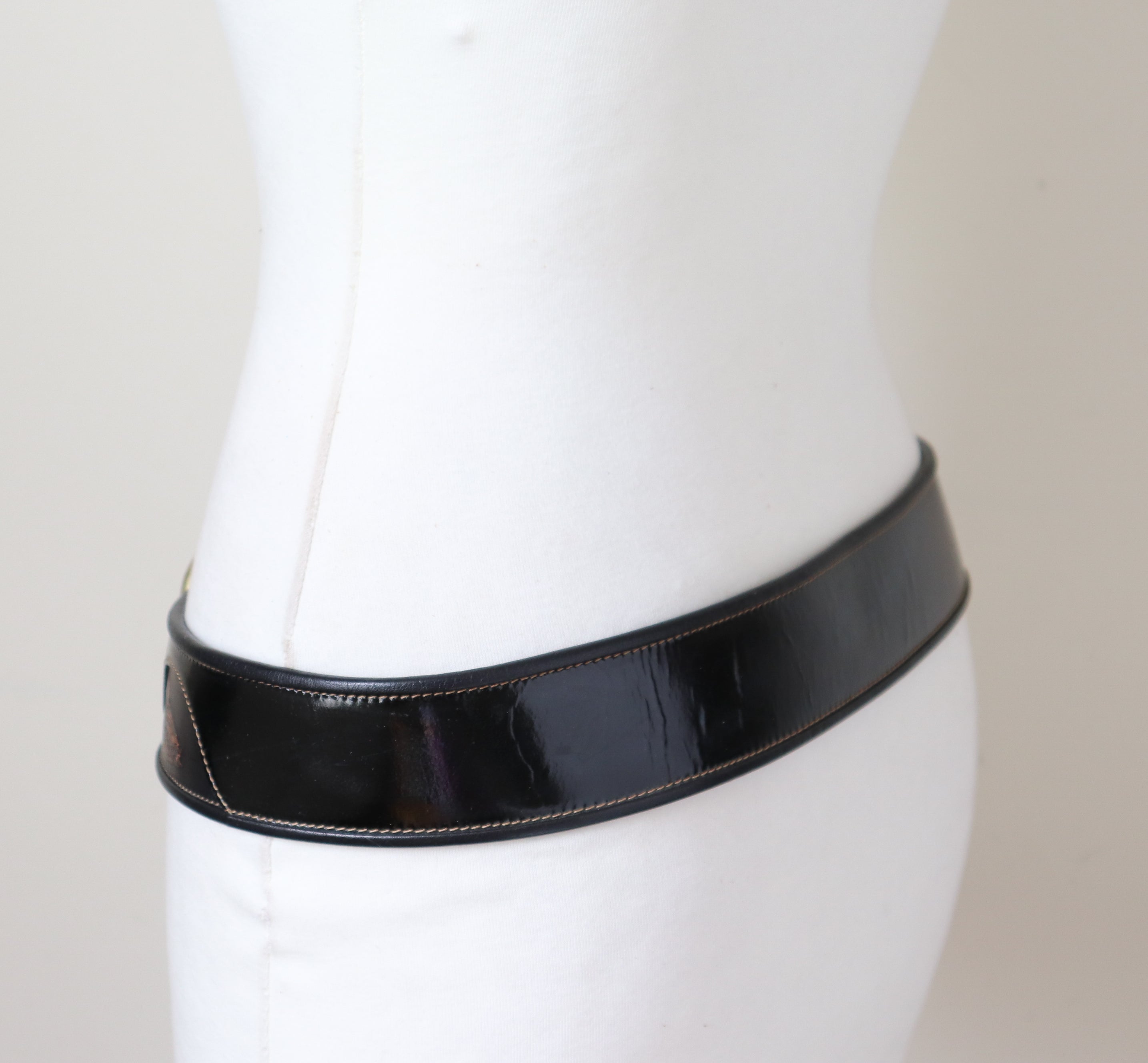 Wide Tyrol Corset / Waist Belt - Vintage 1980s - Black - Duck Motifs - Medium