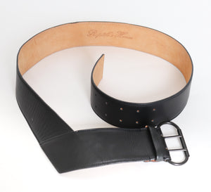 Reptile's House Wide Belt - Black ALL Leather - Waist  / Hip Belt - Large