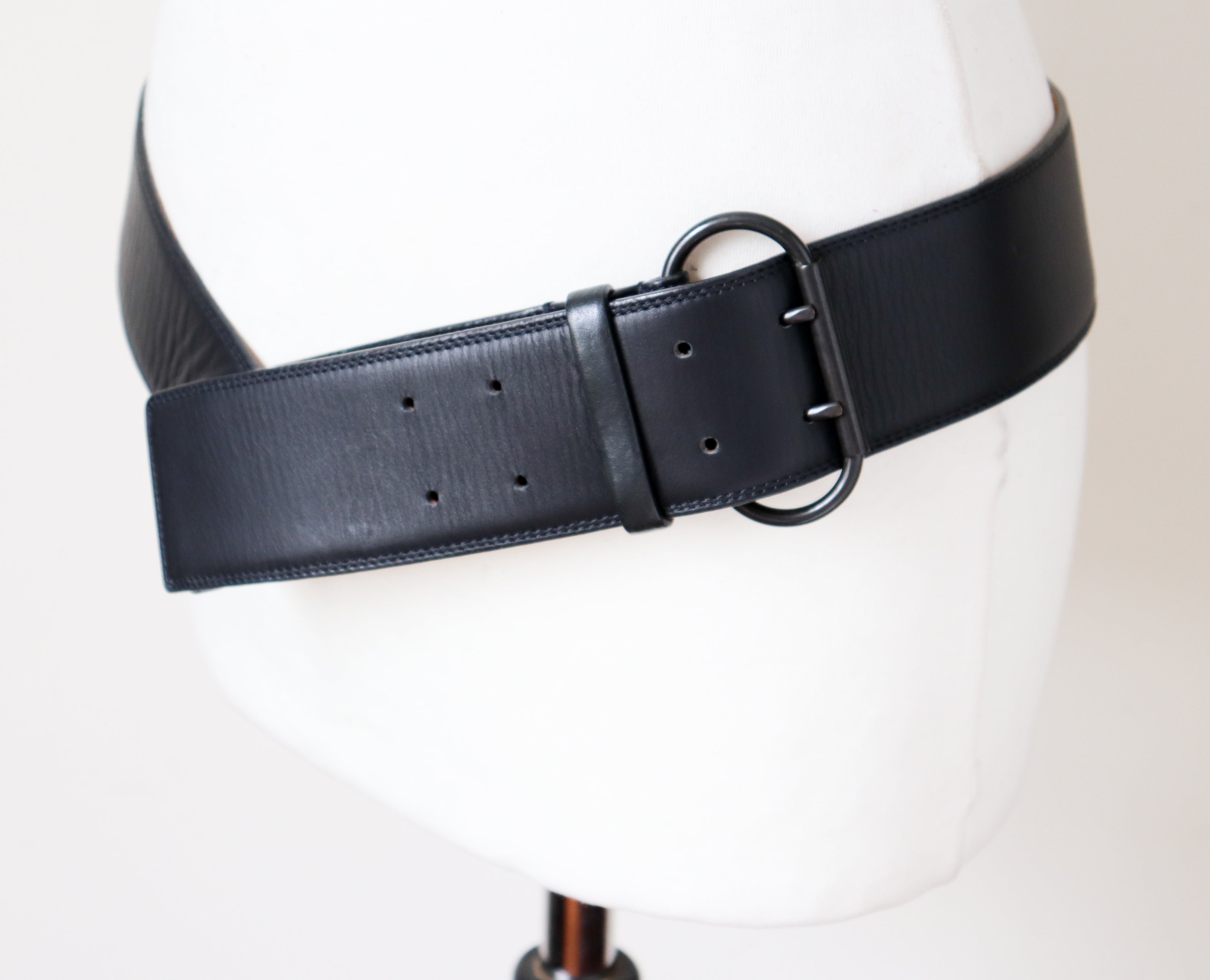 Reptile's House Wide Belt - Black ALL Leather - Waist  / Hip Belt - Large