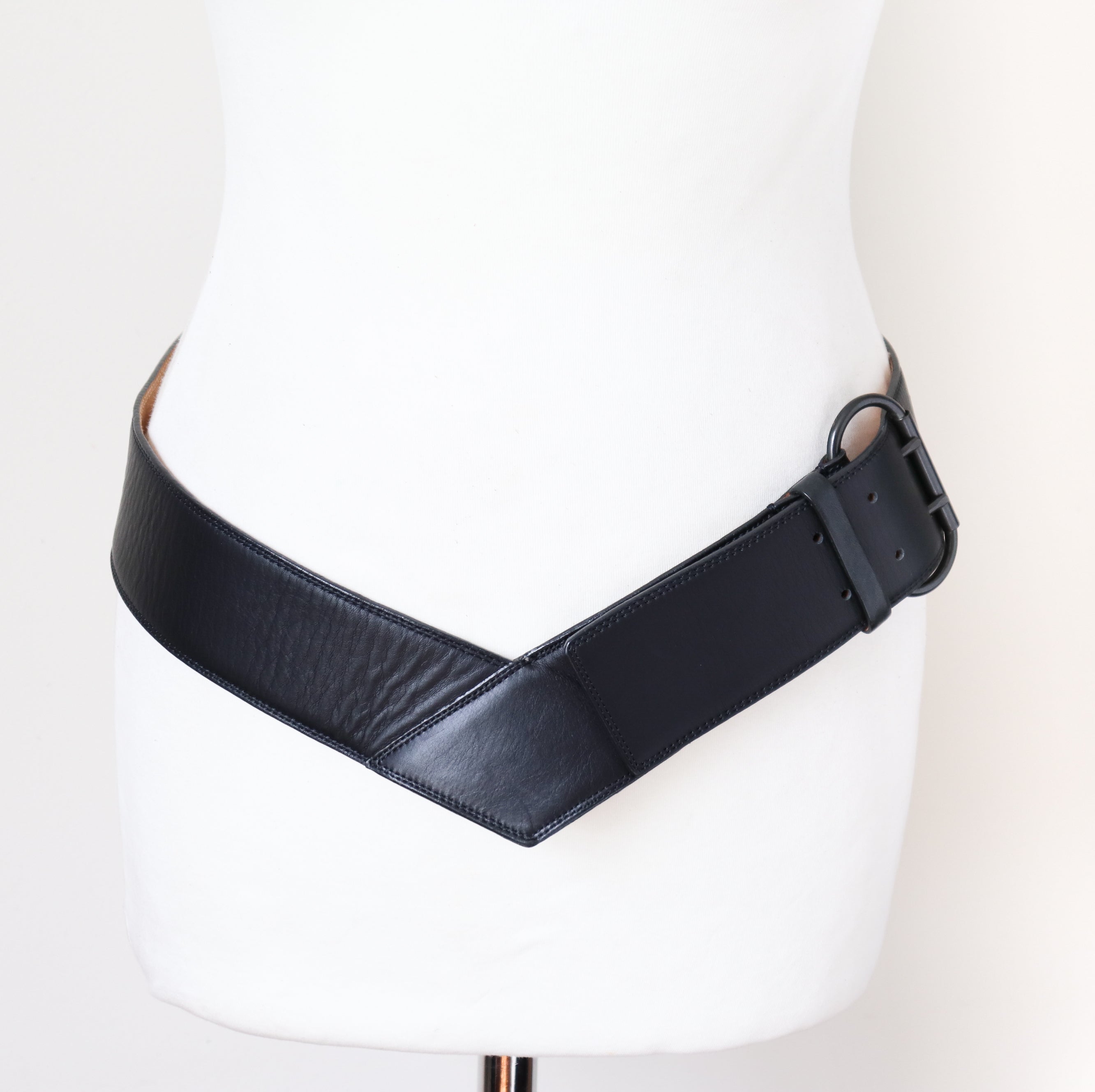 Reptile's House Wide Belt - Black ALL Leather - Waist  / Hip Belt - Large